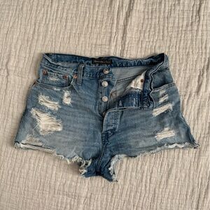 Abercrombie & Fitch High Waisted Button Closure Denim Shorts size 27
